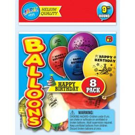 8 HAPPY BIRTHDAY BALLOONS