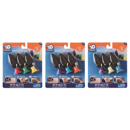 3D Magic 3-Pack Gel Refill - Assorted