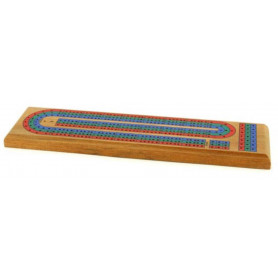 Cribbage board, 3 track, Coloured