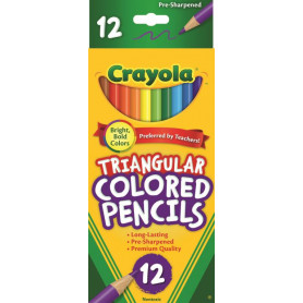 Crayola 12 FULL SIZE TRIANGULAR COLORED PENCILS