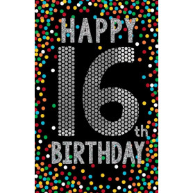 CARD BDAY AGE 16 DOTS