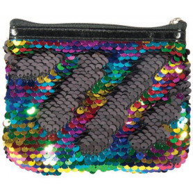 Reversible Sequin Coin Purse - Rainbow