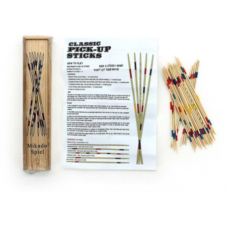 WOODEN PICK UP STICKS IN WOODEN BOX (31PCS)