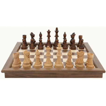 Walnut Chess Set Folding 18''
