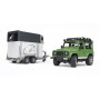 BRUDER LAND ROVER WITH HORSE AND TRAILER