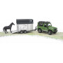 BRUDER LAND ROVER WITH HORSE AND TRAILER