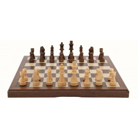 Dal Rossi Chess Set, walnut inlaid, 12"