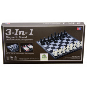 3 in 1Chess/Checkers magnetic 12.5''