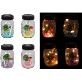 14CM FAIRY GARDEN JAR WITH SOLAR LIGHT