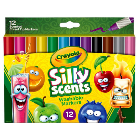 12 Silly Scents Chisel Tip Markers