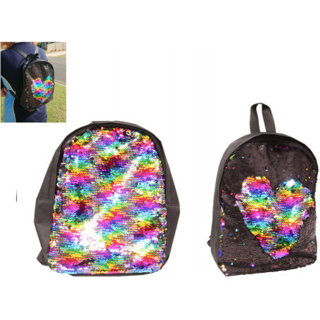 32CM SEQUIN RAINBOW BACKPACK