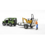 BRUDER 1:16 Land Rover Defender w/1 Axle Trailer