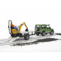 BRUDER 1:16 Land Rover Defender w/1 Axle Trailer