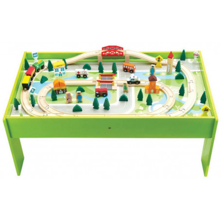 80pcs Wooden Train Set With Table