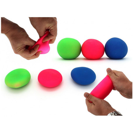 MOULDABLE STRESS BALL - 6.5 cm ASSTD