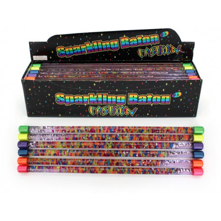 GLITTER BEADS WAND 6 ASSTD - 45cm