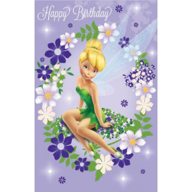 CARD BDAY TINKERBELL PURPLE