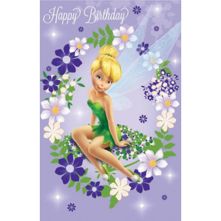 CARD BDAY TINKERBELL PURPLE