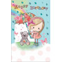 CARD BDAY JUV GIRL UMBRELLA