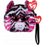 Beanie Boos Sequin Wristlet - ZOEY Pink/Black Zebra