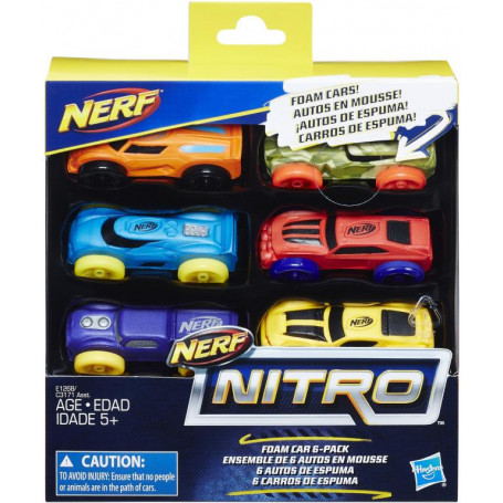 NERF NITRO FOAM CAR 6PK 3
