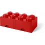 LEGO BRICK DRAWER (8 KNOBS) - Bright Red