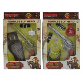 Wild West Cowboy Gun Set - Clicker Gun & Accs, 2 Asst