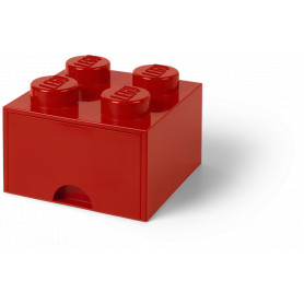 LEGO BRICK DRAWER (4 KNOBS) - Bright Red