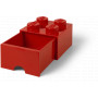 LEGO BRICK DRAWER (4 KNOBS) - Bright Red