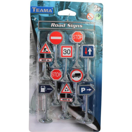 10 Piece Road Signs - Plastic Construction