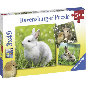Rburg - Cute Bunnies Puzzle 3x49pc