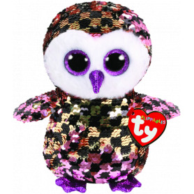 Beanie Boos REGULAR Flippable - CHECKS Pink/Black Owl