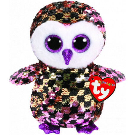 Beanie Boos REGULAR Flippable - CHECKS Pink/Black Owl