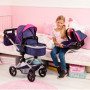 Bayer Vario Doll Pram Dark Blue w/Pink Hearts & Unicorn