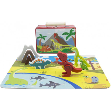 Kaper Kidz DINOSAUR PLAYSET IN TIN CASE