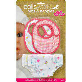 Dollsworld bibs & nappies (D48)