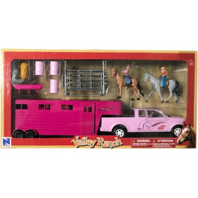 Valley Range Pink Pick Up & Trailer with Horses
