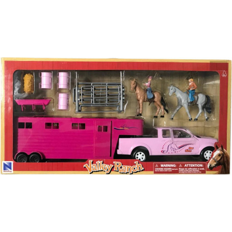 Valley Range Pink Pick Up & Trailer with Horses