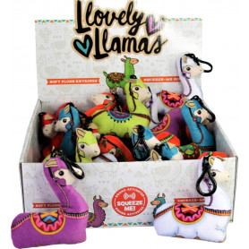 Llovely Plush Llamas with Music - Bag Tag Clip