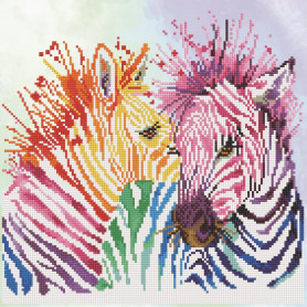 DIAMOND DOTZ RAINBOW ZEBRAS 40 x 40cm