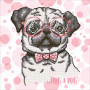 DIAMOND DOTZ HUG A PUG 35 x 35cm