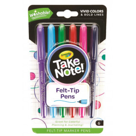 Crayola Take Note 6ct Washable Fine point Felt Tip Pen