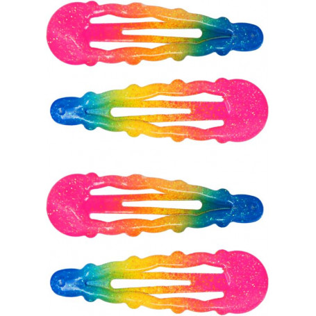 Pink Poppy Rainbow Snap Hairclips