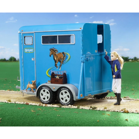 Breyer Traditional 2 Horse Trailer Blue