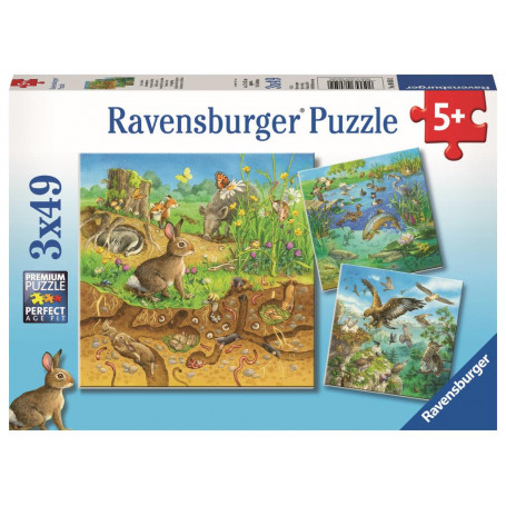 Rburg - Animals in their Habitats Puz 3x49pc