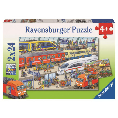 Rburg - Busy Train Station Puzzle 2x24pc