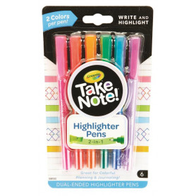 Crayola Take Note 6ct Dual Ended Highlighter Pens
