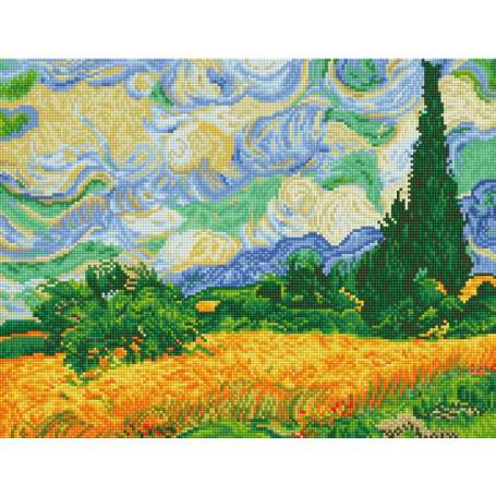 DIAMOND DOTZ WHEAT FIELDS (VAN GOGH) 50.8 x 39cm