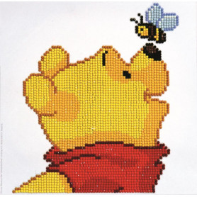 DIAMOND DOTZ POOH WITH BEE 22 x 22 cm