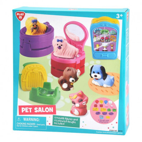 PLAYGO - PET SALON (4 X 2 OZ DOUGH INCLUDED)
